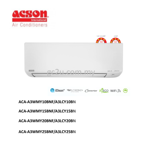 ACSON WALL MOUNTED INVERTER REINO+ BUILT IN WIFI R-32 AIR CONDITIONER