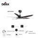 CEILING FAN DEKA KRONOS F5DC-5B-BK C/W RC 56" BLACK 14 SPEEDS 