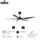 CEILING FAN DEKA C/W RC F5DC PRO 46'' 5 BLADE  MATT BLACK