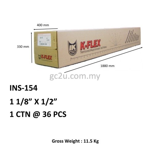 INSULATION 1 1/8" X 1/2" (K-FLEX)