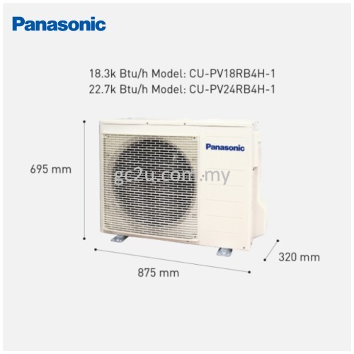 PANASONIC CS/CU-PV18RB4H MINI CASSETTE 2.0 HP & 2.5 HP (NON INVERTER - R410A)